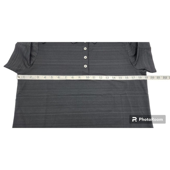 Lands' End Outfitters Women's Rapid Dry Black Tonal Stripe Polo Shirt Top Small - Picture 6 of 11